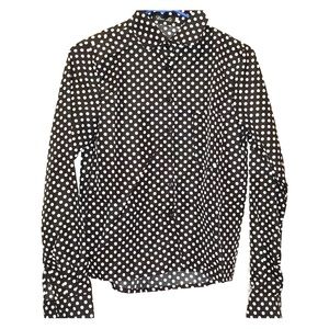 Black and white polka dot button down shirt